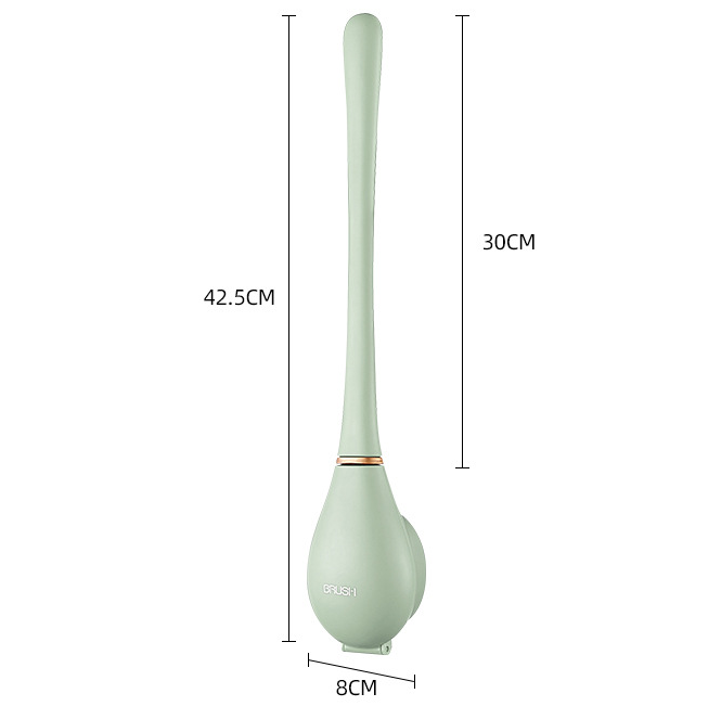 Flexible Silicone Toilet Brush with Flat Head and Wall Mount Holder