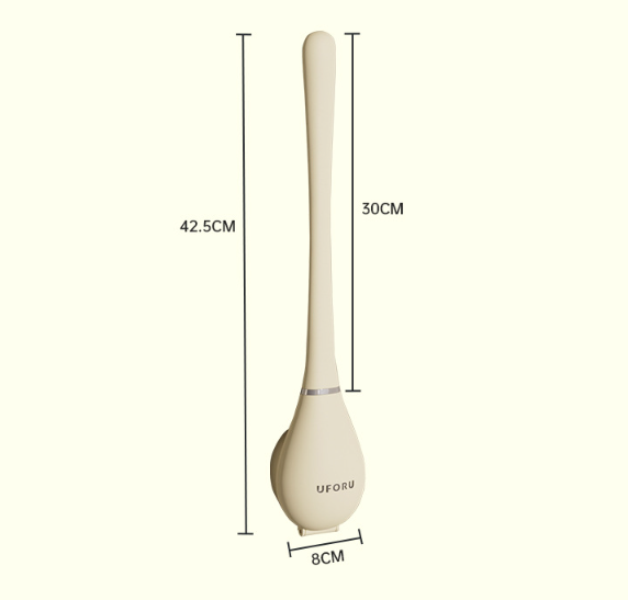 Flexible Silicone Toilet Brush with Flat Head and Wall Mount Holder