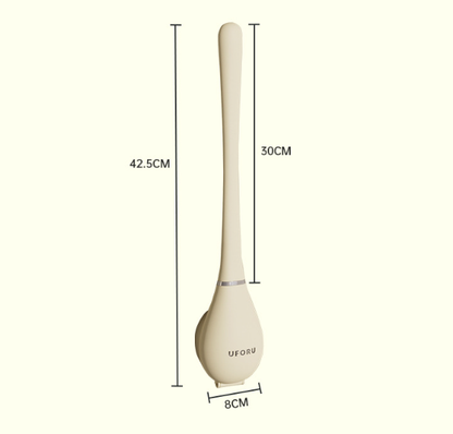 Flexible Silicone Toilet Brush with Flat Head and Wall Mount Holder