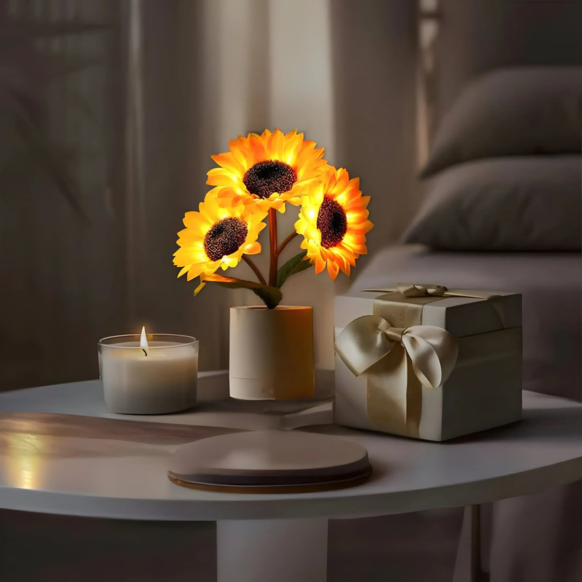 Flower Design LED Table Lamp with Warm White Light