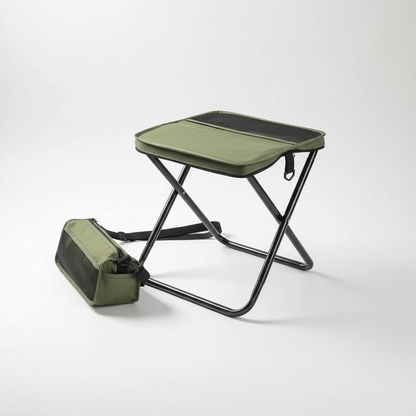 Foldable Camping Stool with Carbon Steel Frame and Carry Case