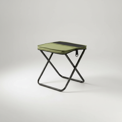 Foldable Camping Stool with Carbon Steel Frame and Carry Case