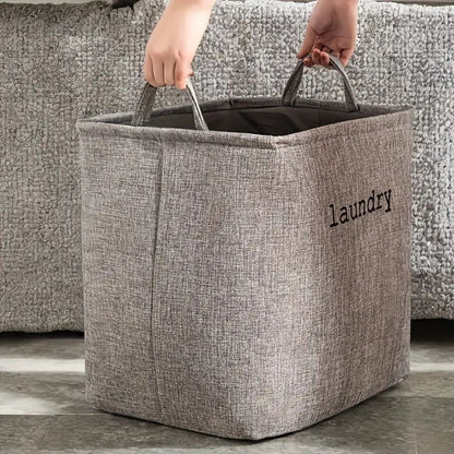 Foldable Laundry Basket with Sturdy Handles and Lightweight Microfibre Blend