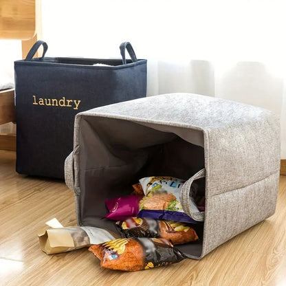 Foldable Laundry Basket with Sturdy Handles and Lightweight Microfibre Blend
