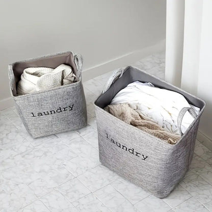 Foldable Laundry Basket with Sturdy Handles and Lightweight Microfibre Blend