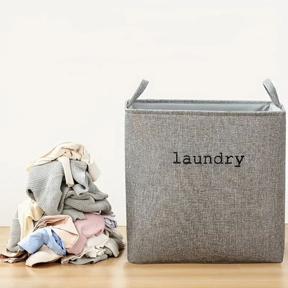 Foldable Laundry Basket with Sturdy Handles and Lightweight Microfibre Blend