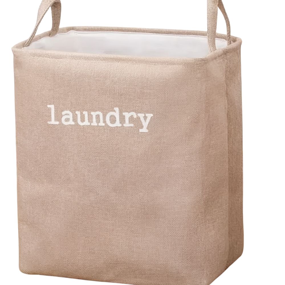 Foldable Laundry Basket with Sturdy Handles and Lightweight Microfibre Blend