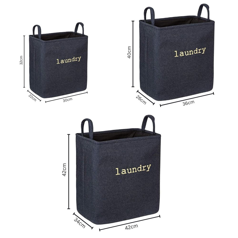 Foldable Laundry Basket with Sturdy Handles and Lightweight Microfibre Blend