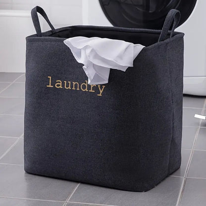 Foldable Laundry Basket with Sturdy Handles and Lightweight Microfibre Blend