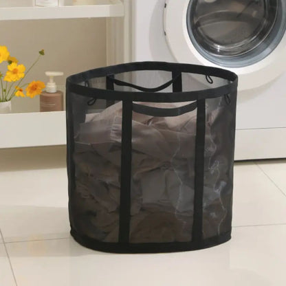 Foldable Mesh Laundry Hamper with Hanging Loop for Bedroom, Bathroom and Laundry Room
