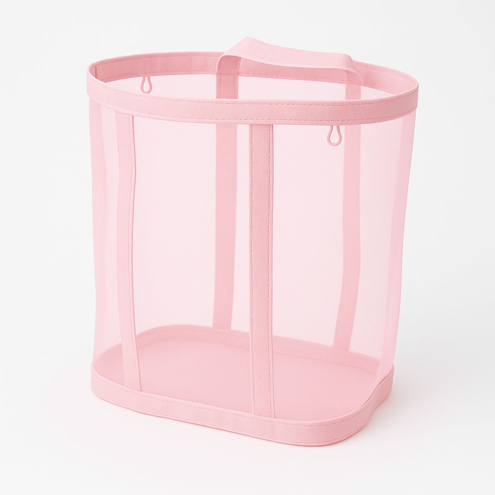 Foldable Mesh Laundry Hamper with Hanging Loop for Bedroom, Bathroom and Laundry Room