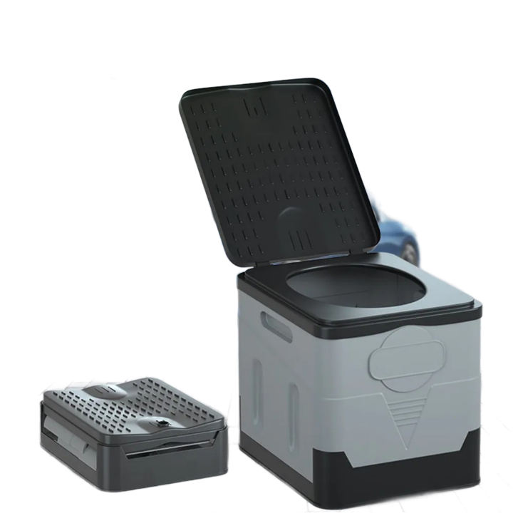 Foldable Portable Camping Toilet with Wide Seat and 600 lb Weight Capacity