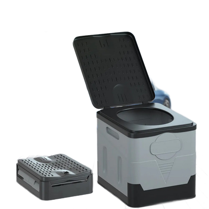 Foldable Portable Camping Toilet with Wide Seat and 600 lb Weight Capacity