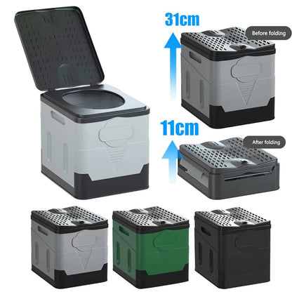 Foldable Portable Camping Toilet with Wide Seat and 600 lb Weight Capacity