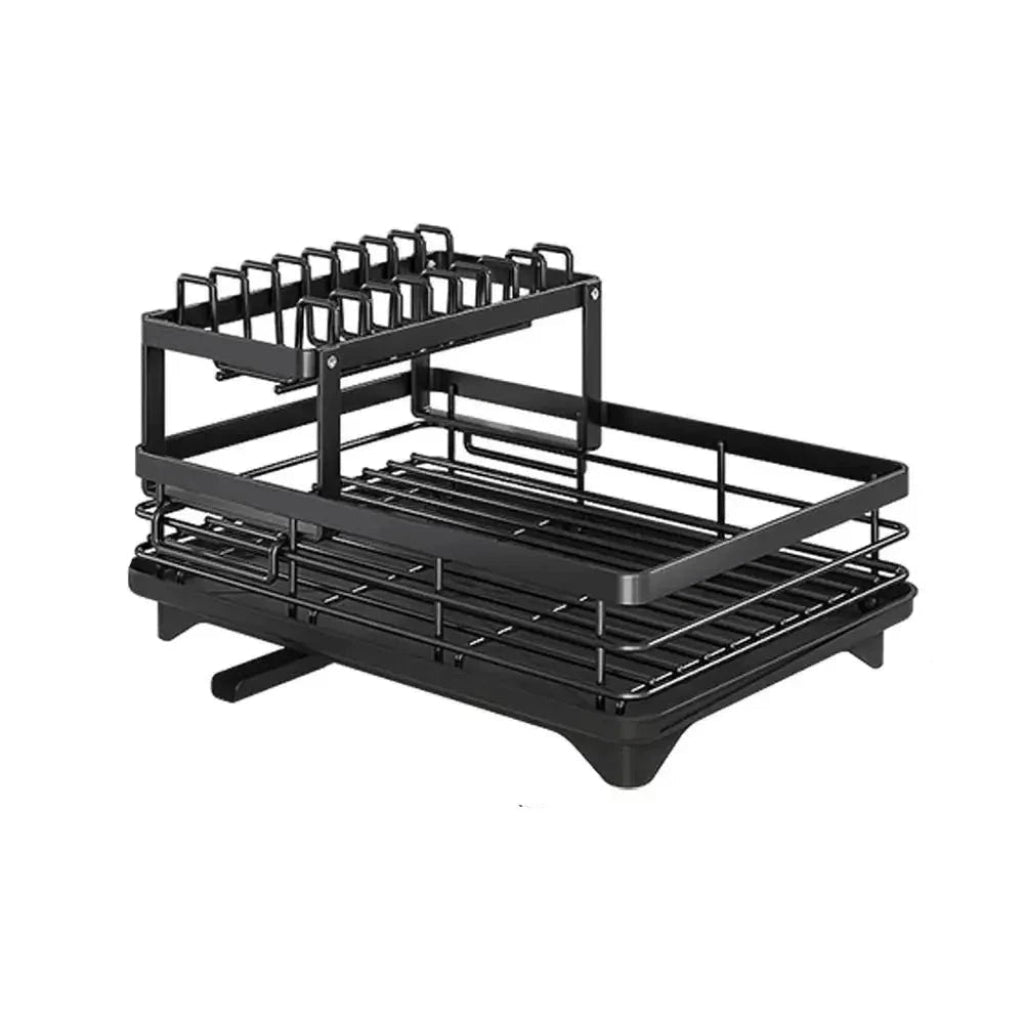 Foldable Stainless Steel Dish Drying Rack with Non-Slip Silicone Feet