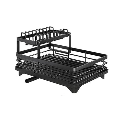 Foldable Stainless Steel Dish Drying Rack with Non-Slip Silicone Feet