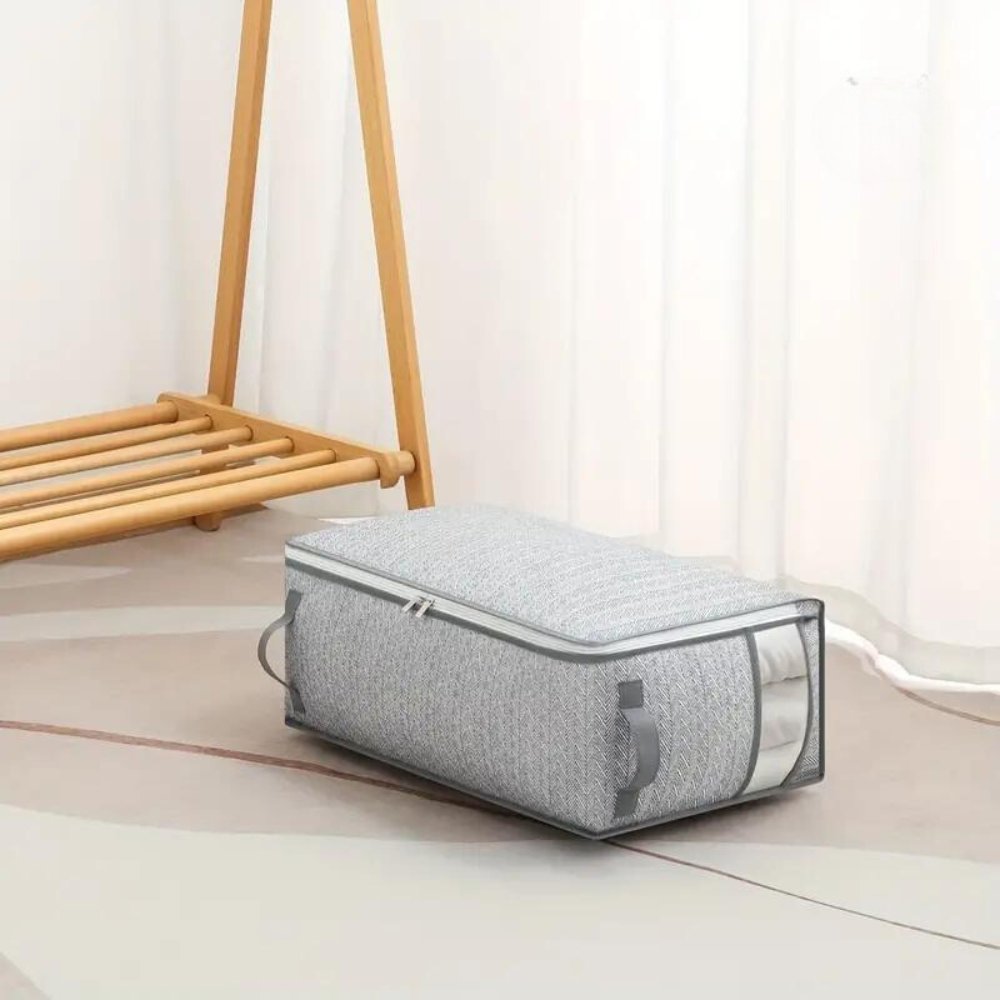Foldable Storage Bag with Transparent Window for Blankets and Seasonal Clothing