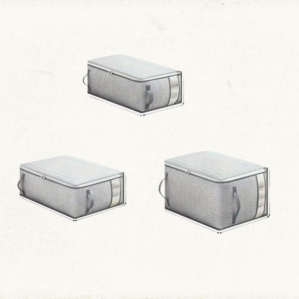 Foldable Storage Bag with Transparent Window for Blankets and Seasonal Clothing