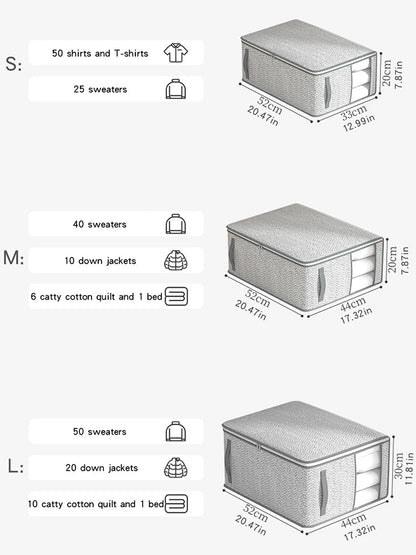 Foldable Storage Bag with Transparent Window for Blankets and Seasonal Clothing
