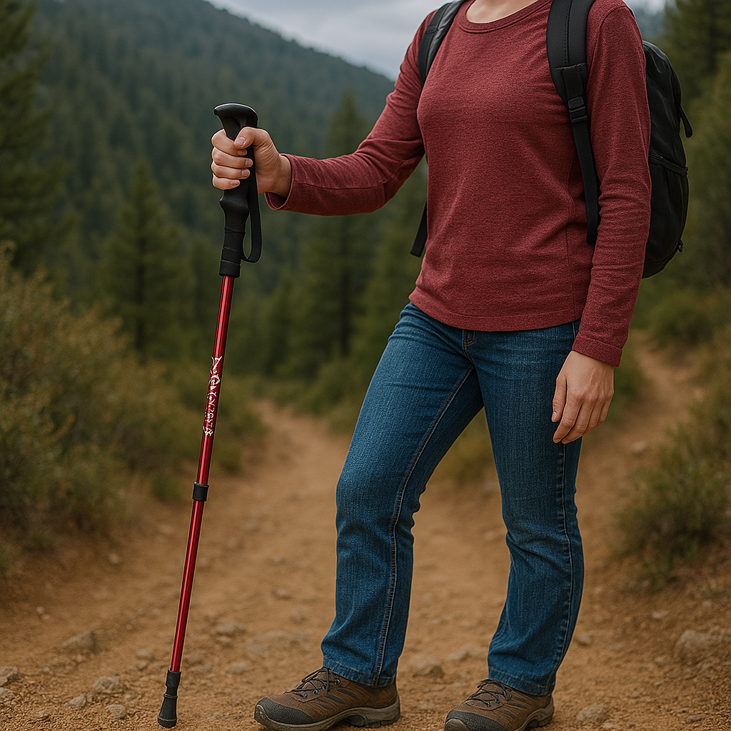 Foldable Trekking Pole with Adjustable Length and Foam Grip