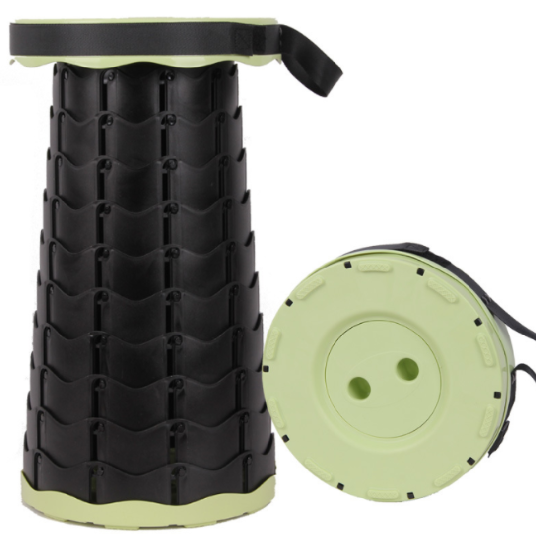 Folding Stool with Adjustable Height, Portable Design and Compact Storage