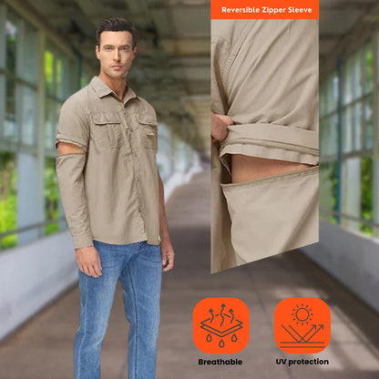 Convertible Sleeve Outdoor Shirt – Durable & UV-Protected