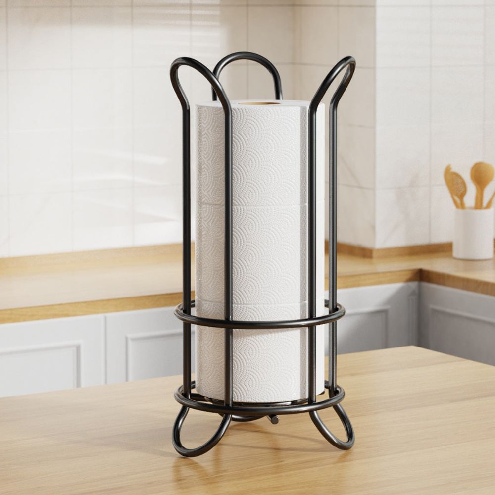 Freestanding Chrome Toilet Roll Holder – Iron Bathroom Storage Stand for 3 Spare Rolls