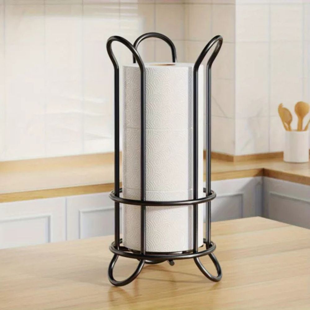 Freestanding Chrome Toilet Roll Holder – Iron Bathroom Storage Stand for 3 Spare Rolls