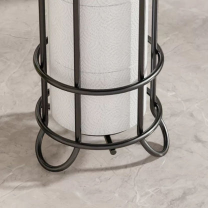 Freestanding Chrome Toilet Roll Holder – Iron Bathroom Storage Stand for 3 Spare Rolls