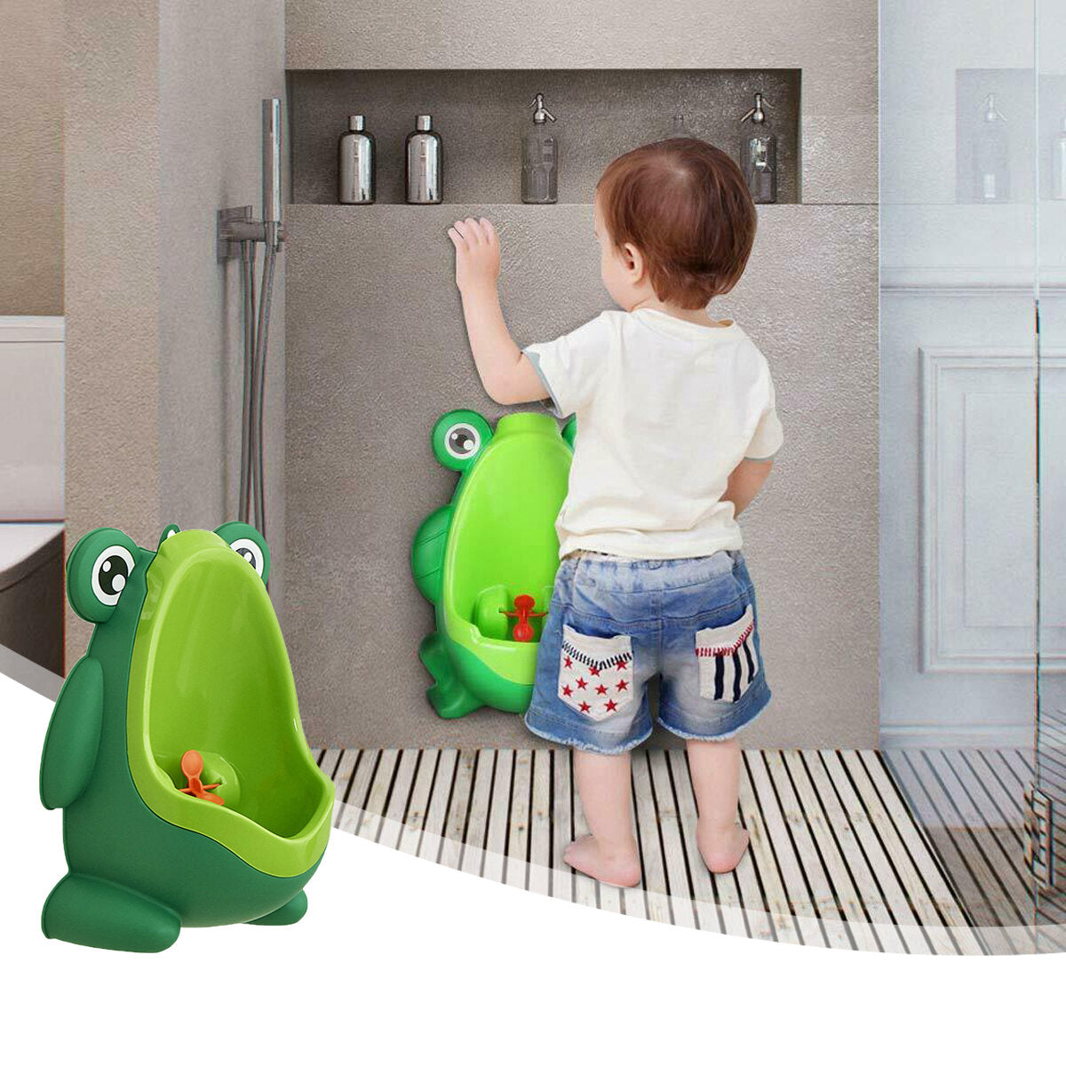 Frog Potty Training Urinal for Boys with Spinning Target