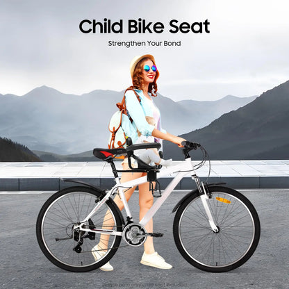 Front-Mounted Child Bike Seat with Adjustable Seat and Pedal Height