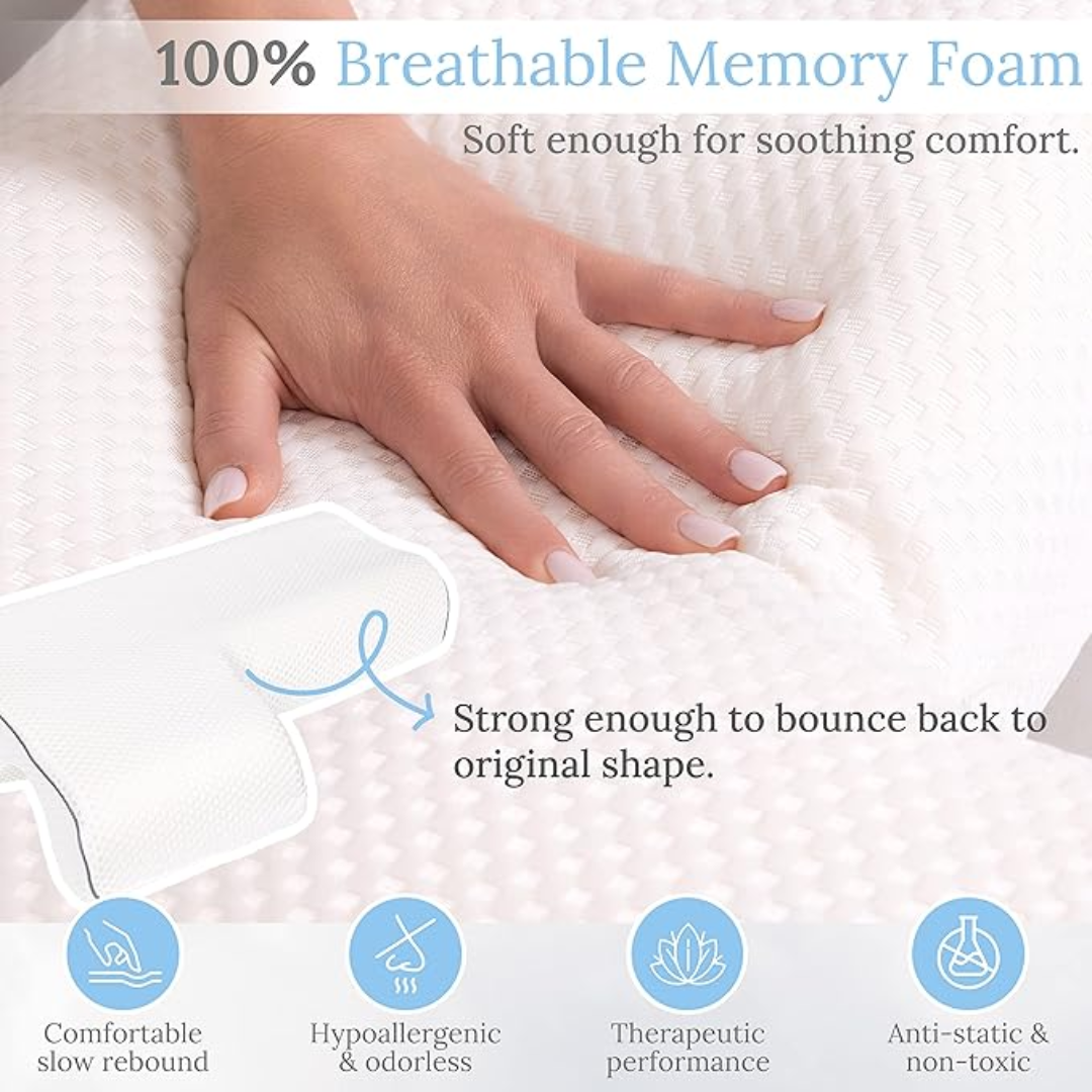 Gel-Infused Shoulder Support Pillow with Arm Pocket for Side Sleepers