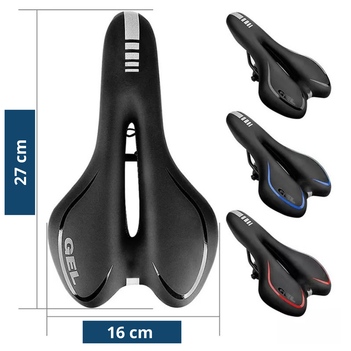 Gel Padded Bicycle Saddle with Ergonomic Comfort