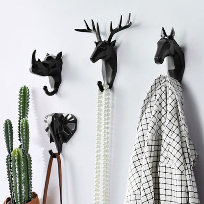 Geometric Animal Wall Hooks for Coats, Bags and Accessories