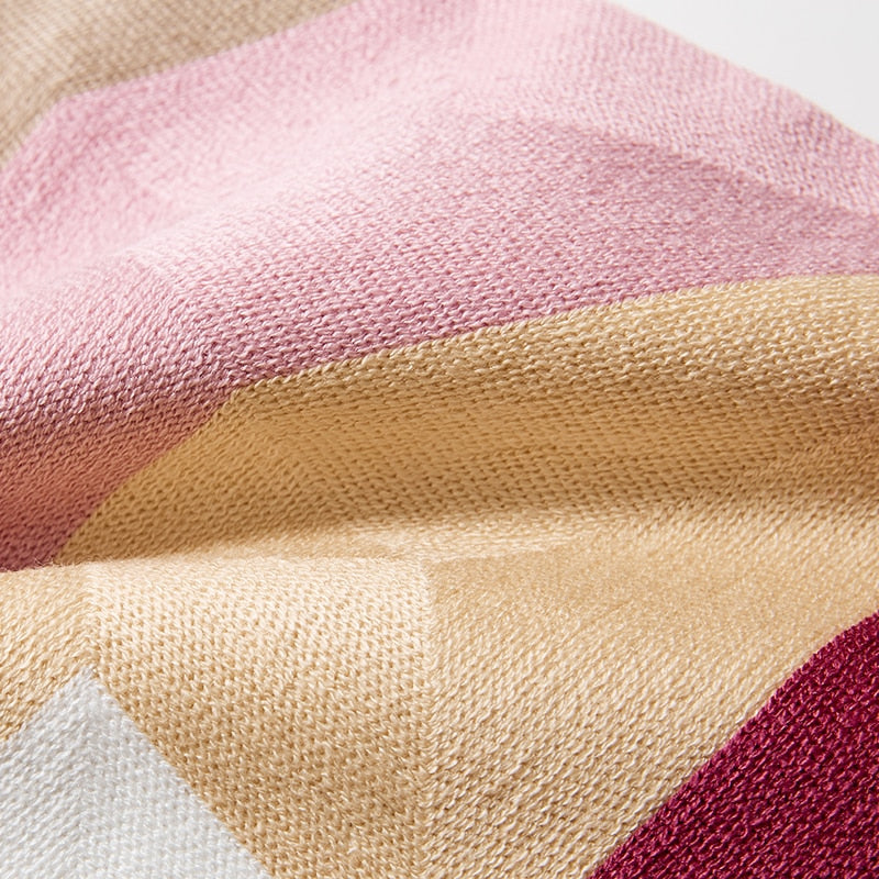 Geometric Embroidered Cotton Canvas Cushion Cover with Invisible Zip