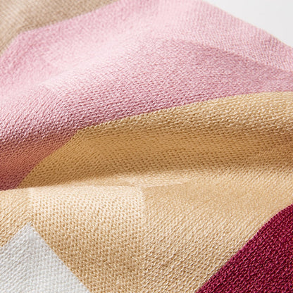 Geometric Embroidered Cotton Canvas Cushion Cover with Invisible Zip