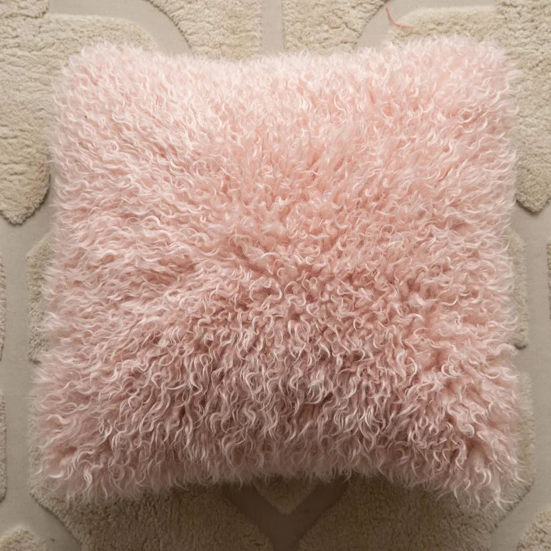 Geometric Tufted Cushion Cover in Nordic Pink