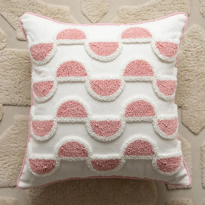 Geometric Tufted Cushion Cover in Nordic Pink