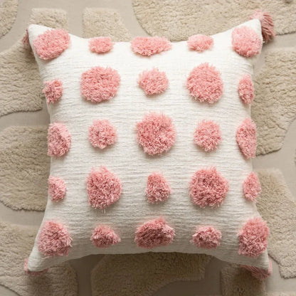 Geometric Tufted Cushion Cover in Nordic Pink