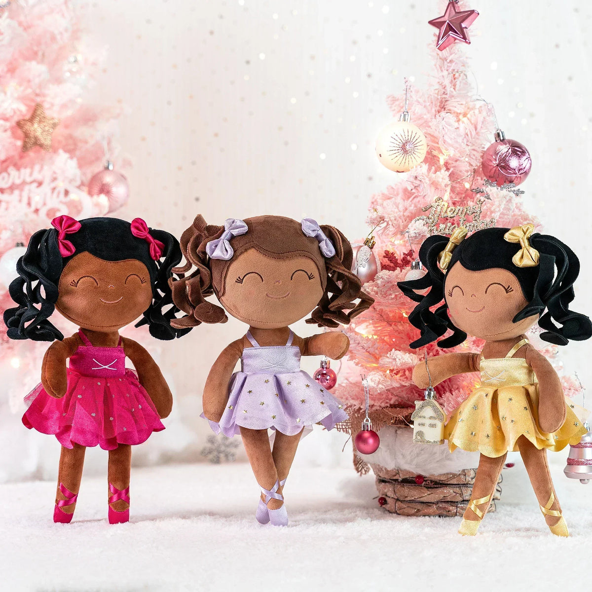 Girls Ballerina Plush Doll with Crown and Tutu Soft Stuffed Toy