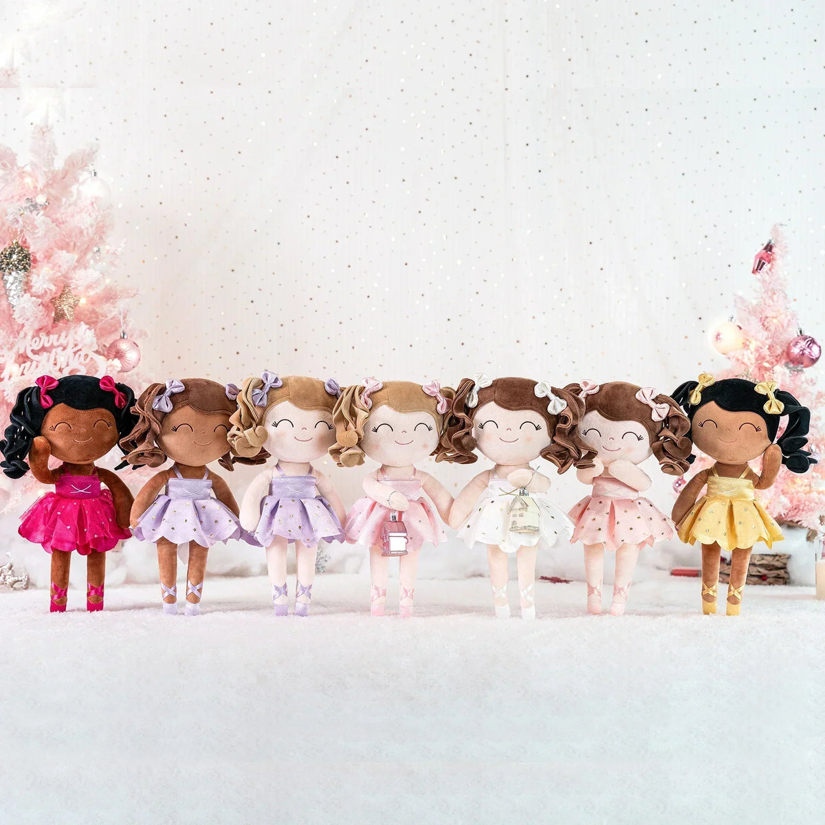 Girls Ballerina Plush Doll with Crown and Tutu Soft Stuffed Toy