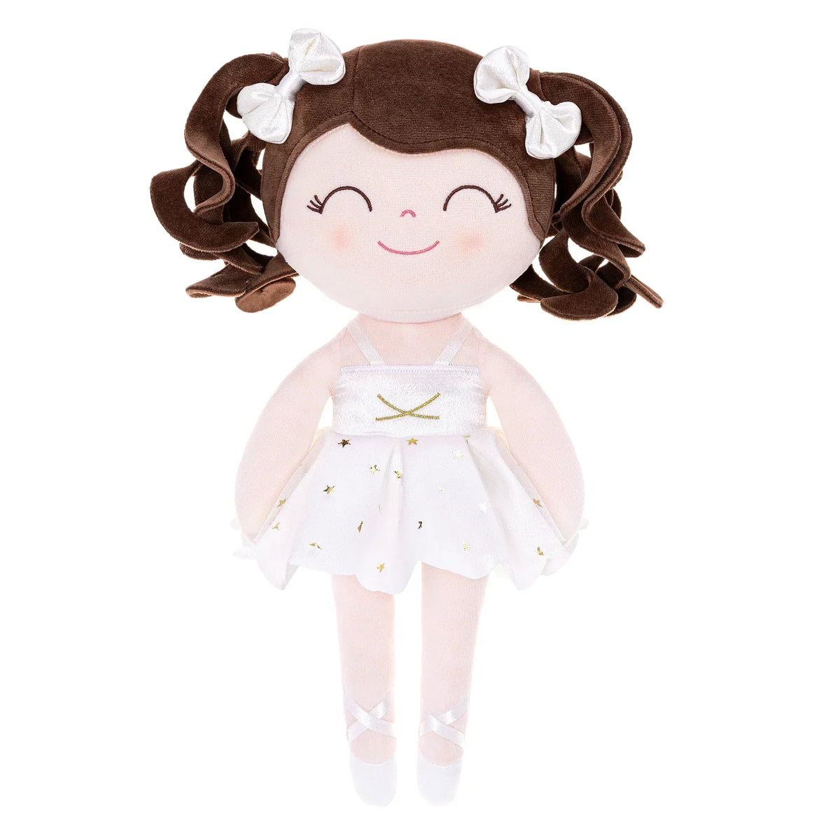 Girls Ballerina Plush Doll with Crown and Tutu Soft Stuffed Toy