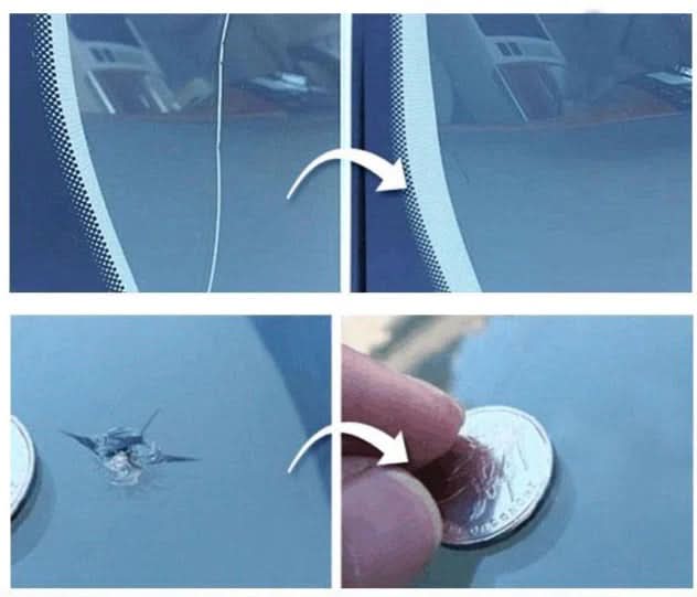 Glass Repair Kit with 2 ml Resin for Windshield Cracks and Chips