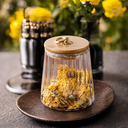 Glass Tea Storage Jar with Wooden Lid