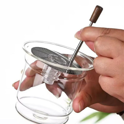 Glass Teapot with Stainless Steel Infuser and Wooden Handle 900 ml