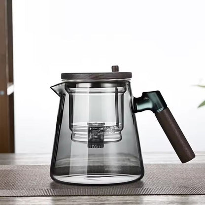 Glass Teapot with Stainless Steel Infuser and Wooden Handle 900 ml