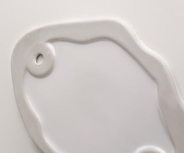Glazed Ceramic Decorative Tray with Irregular Design