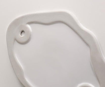 Glazed Ceramic Decorative Tray with Irregular Design