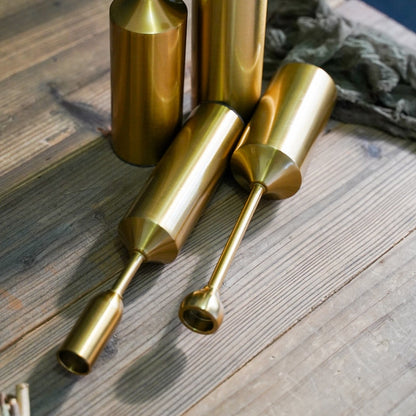 Gold Metal Candle Holder Set of 2 for Elegant Table and Home Decor