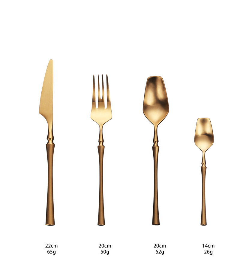 Gold Stainless Steel Cutlery Set with Elegant Finish